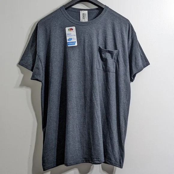Fruit Of The Loom Men's Crewneck T-Shirts 4-Pack - Black & Grey, 100% Cotton, Size 3XL